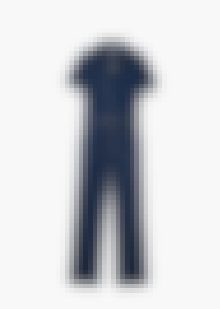 mørk denim buksedragt