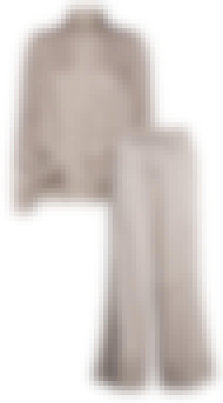 Pyjamas med krage og vide ben
