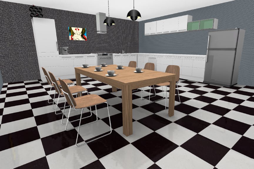 3d kök ritat med Love my home