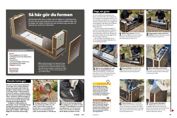 Bygga betongbänk