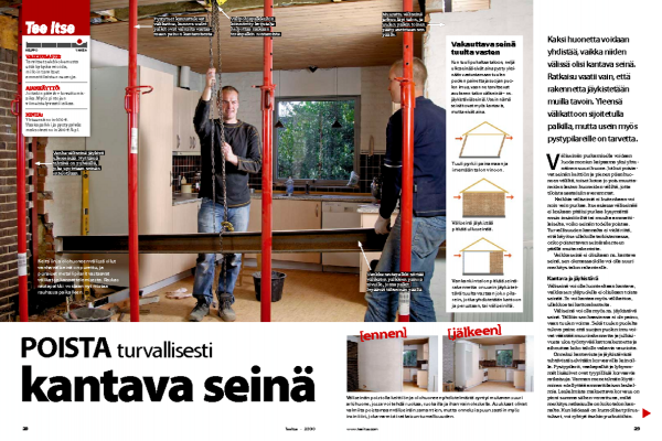 Kantavan seinän purkaminen