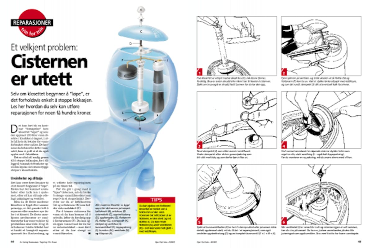 Porsgrund toalett reparasjon