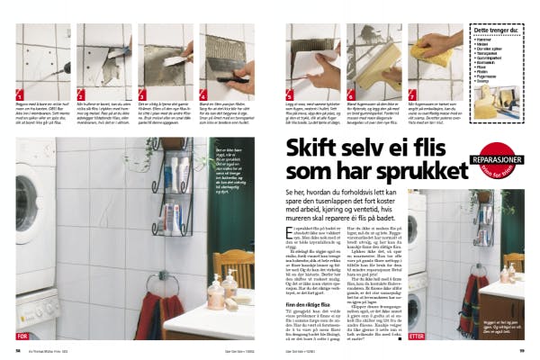 Skift selv ei flis som har sprukket | Gjør Det selv