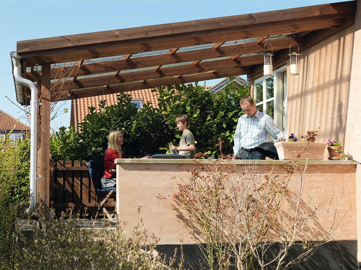 overdækket terrasse uden samlinger