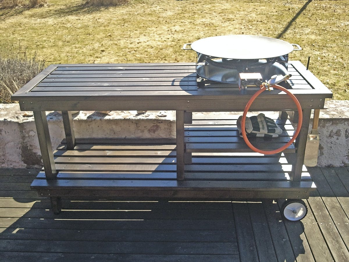 Praktisk utekjøkken på hjul
