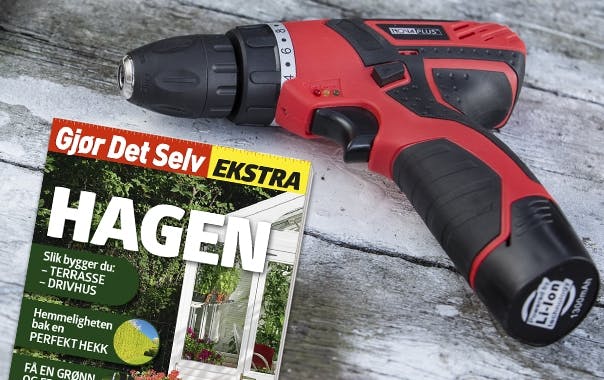 Gjør Det Selvs hagetillegg og den populære bor-/skrumaskinen fra NOVAPLUS.