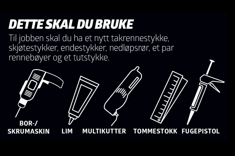 Skift den utette delen av takrennen: Det skal du bruke Skift den utette delen av takrennen: Det skal du bruke
