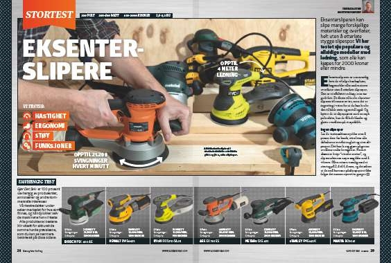 Eksentersliper: Vi tester 7 eksenterslipere med ledning