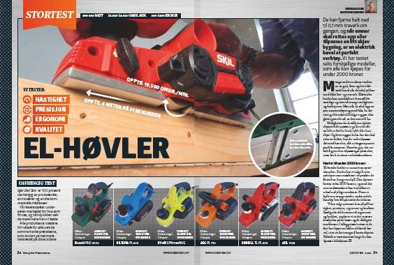 Test elektrisk høvel