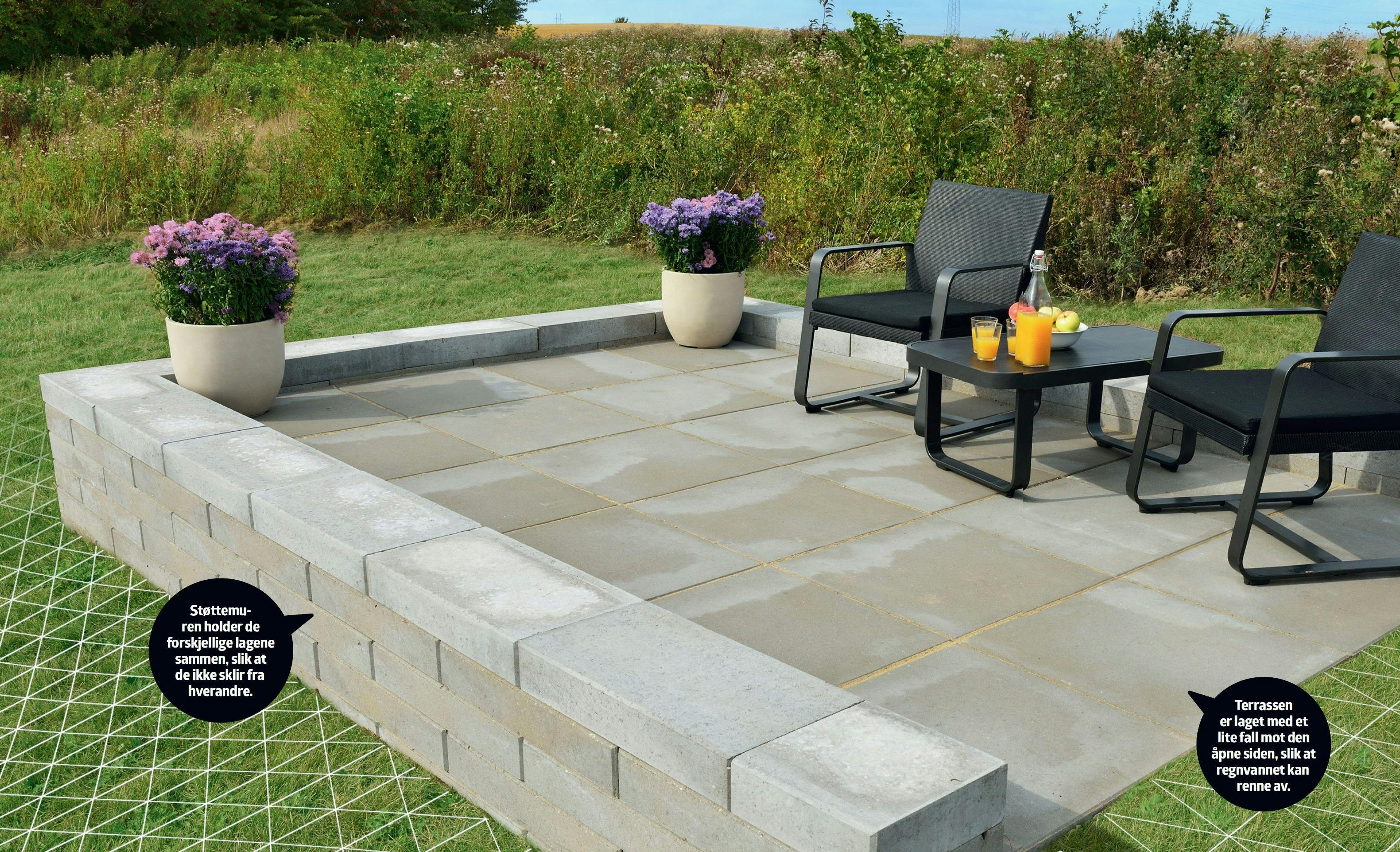 Steinterrasse: Slik bygger du en rett terrasse | Gjør Det Selv