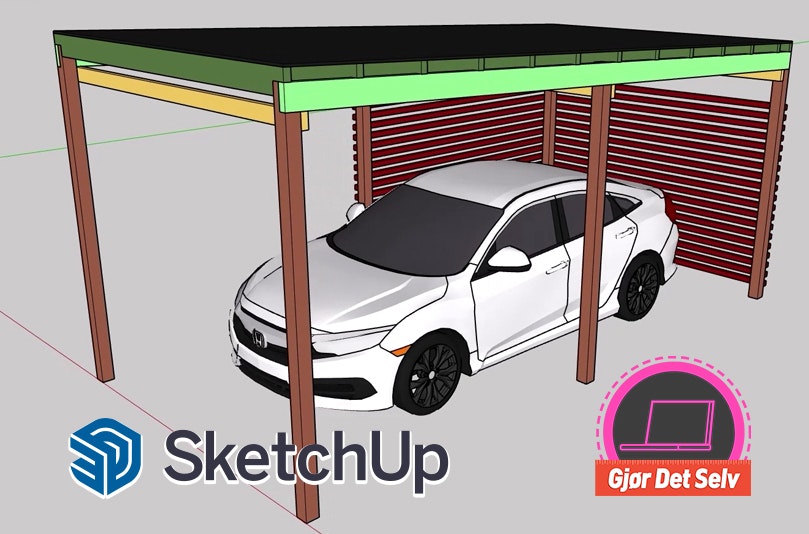 Videokurs: Tegn en carport i SketchUp | gjoerdetselv.com