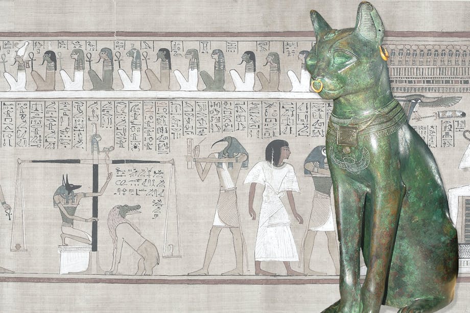 Den egyptiska fruktbarhetsguden Bastet i form av en katt-statyett. Den egyptiska fruktbarhetsguden Bastet i form av en katt-statyett.