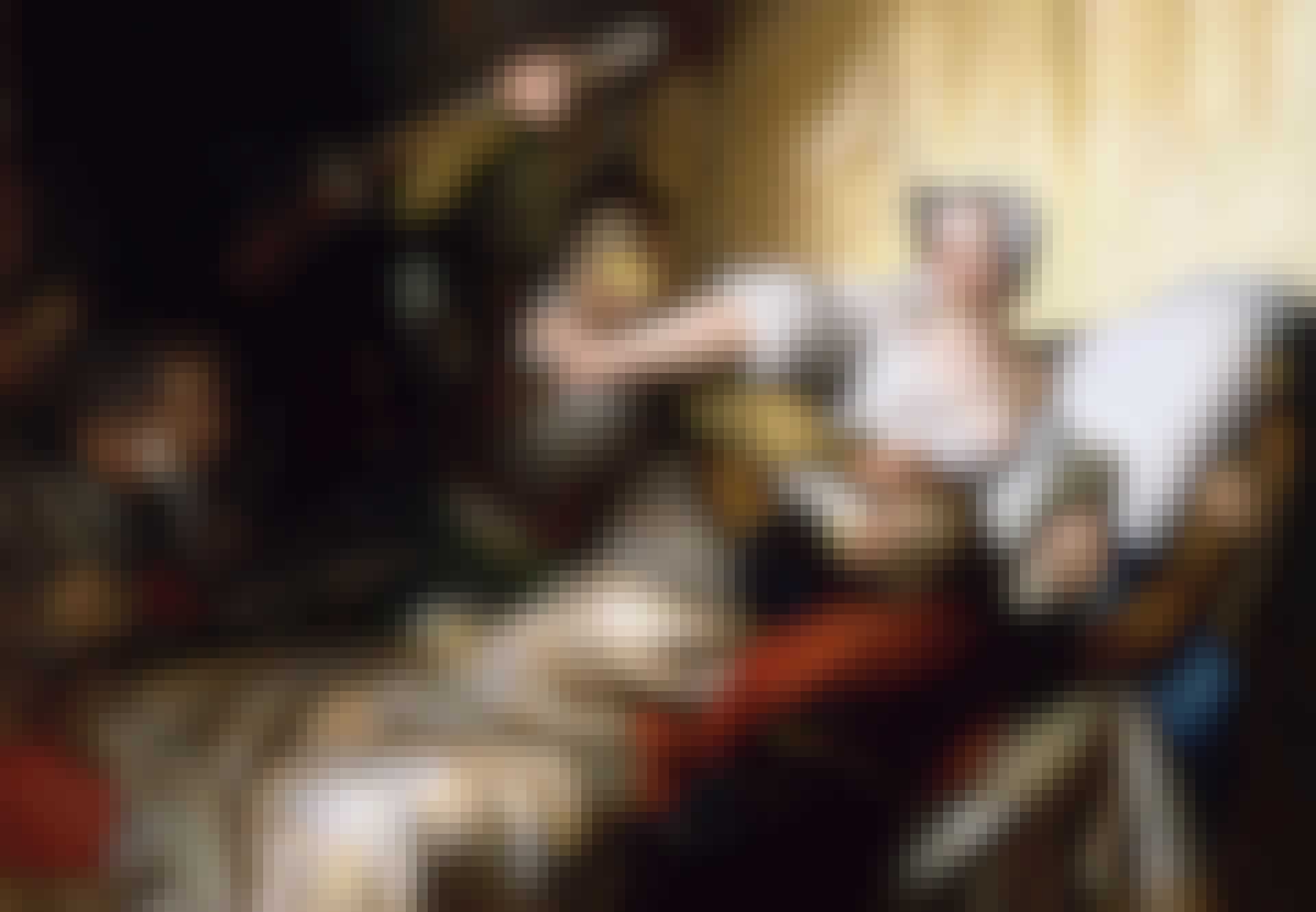 ALEXANDRE-EVARISTE FRAGONARD . Scene in the bedroom of Marguerite de Valois during the St. Bartholomew's Day massacre.