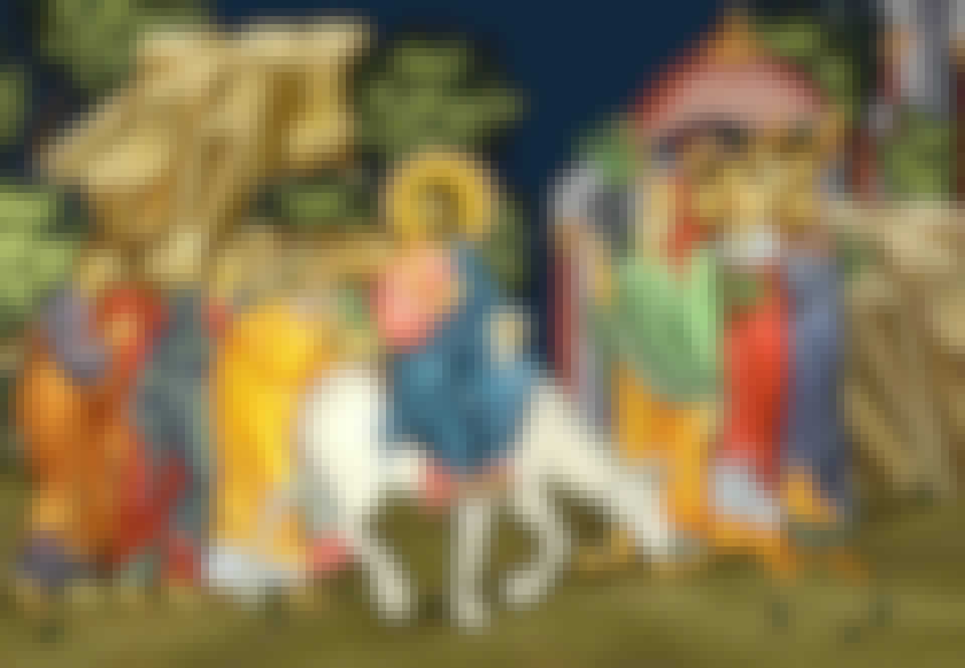 palmsoendag-jesus Fresk av Jesu intåg i Jerusalem på en åsna