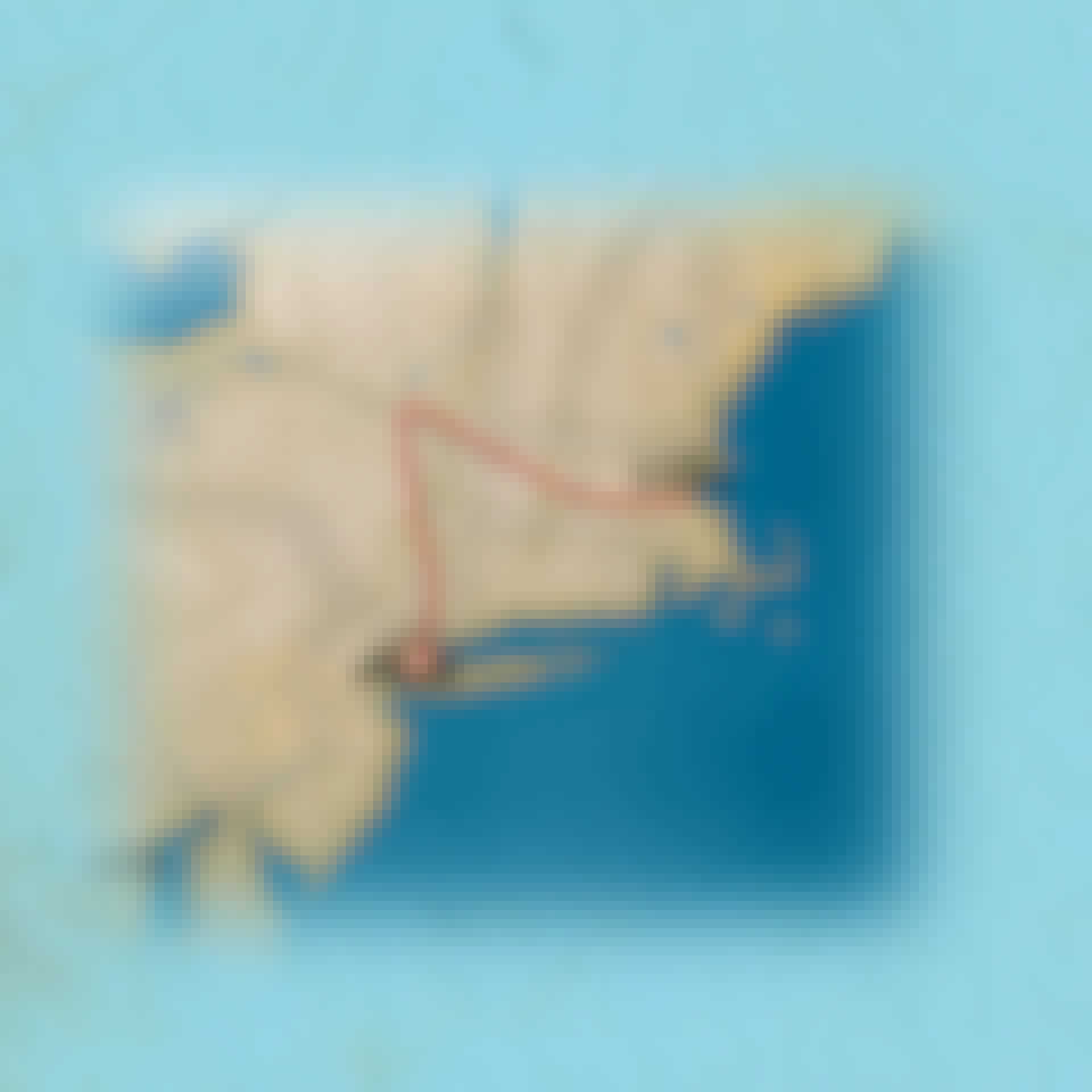 Kort over American Airlines Flight 11s rute mod nordtårnet Kort over American Airlines Flight 11s rute mod nordtårnet
