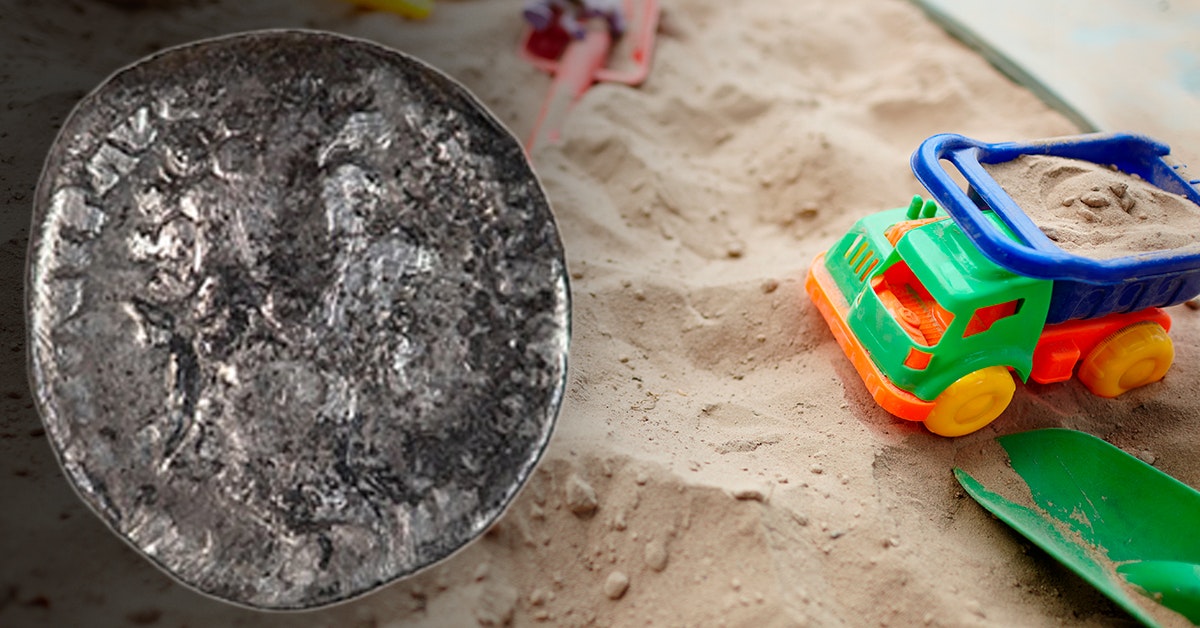 An 8-year-old finds a Roman silver coin in a sandbox in the school yard