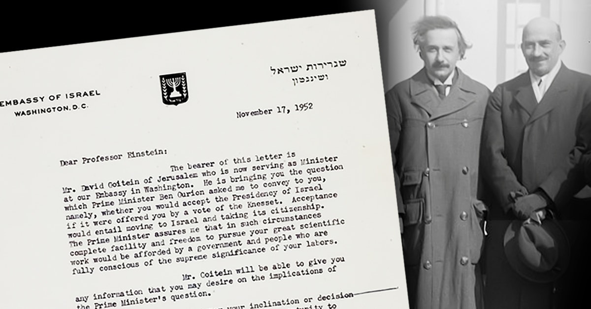 Albert Einstein tackade nej till att bli president i Israel ...