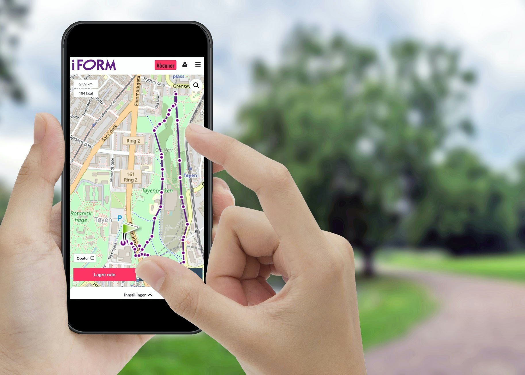 Forbedret kart i I FORMs ruteplanlegger | iform.nu