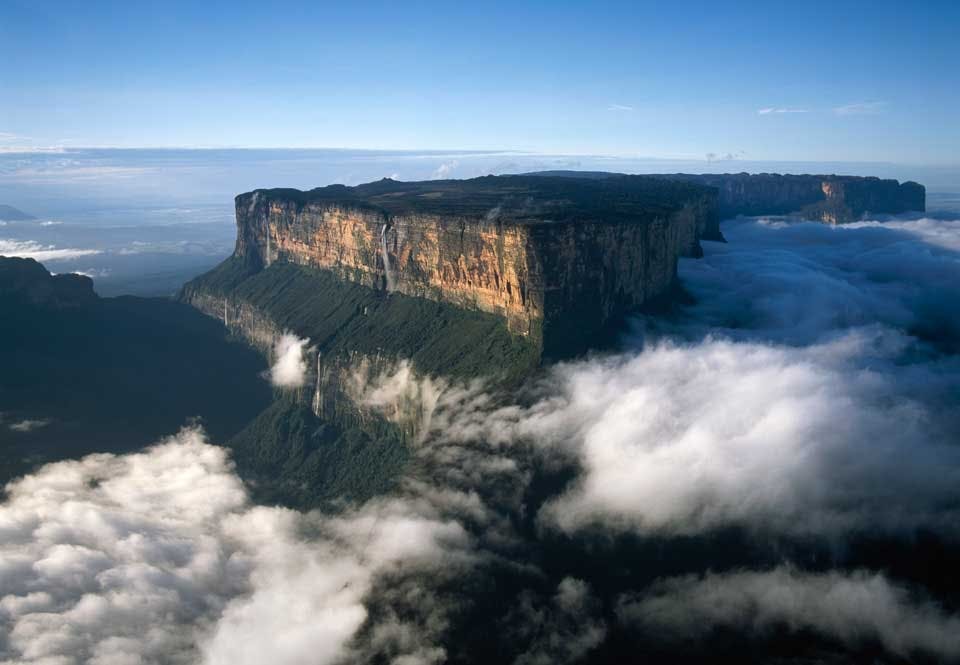 Mount Roraimas flacka bergstopp Mount Roraimas flacka bergstopp
