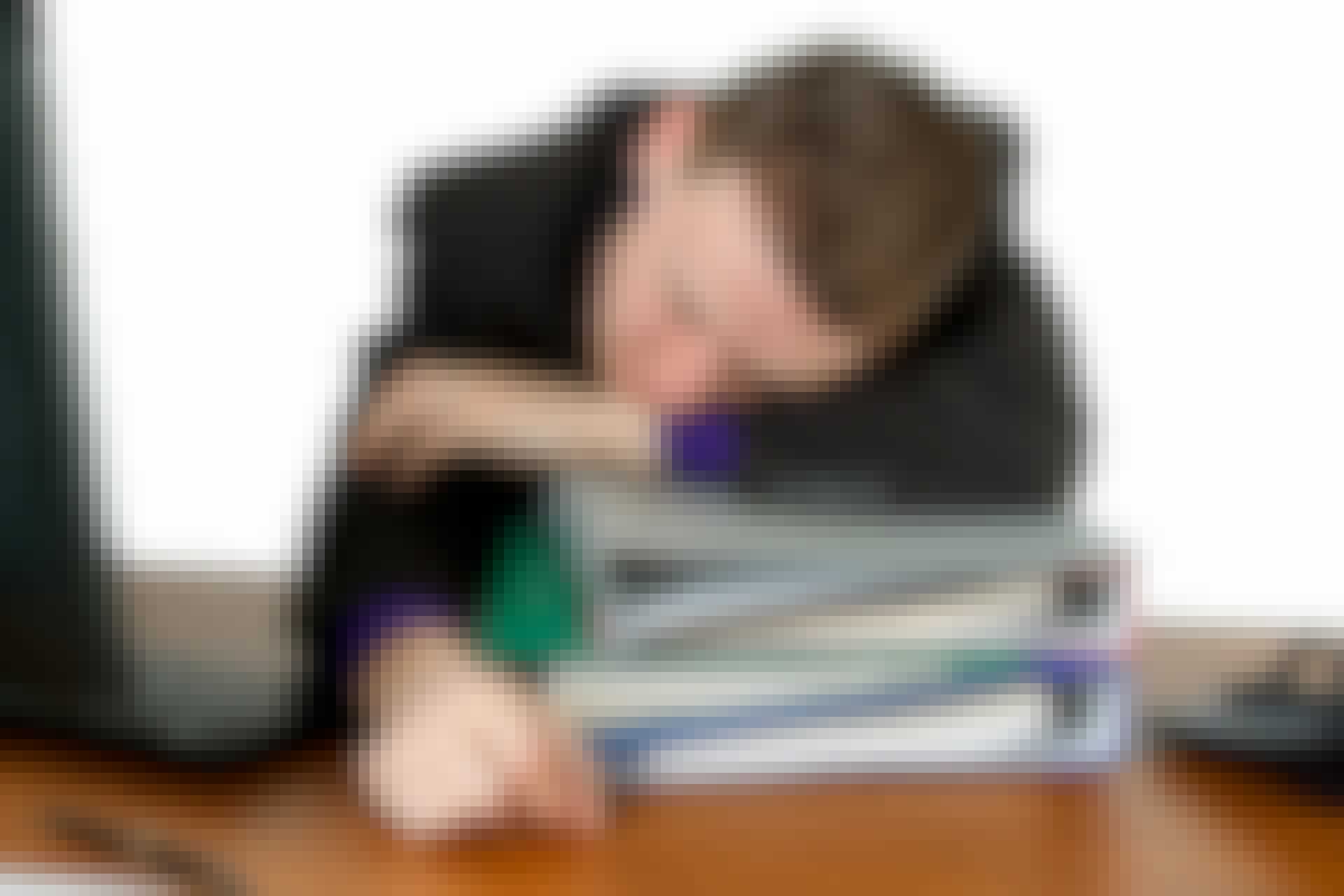 Tired man at work