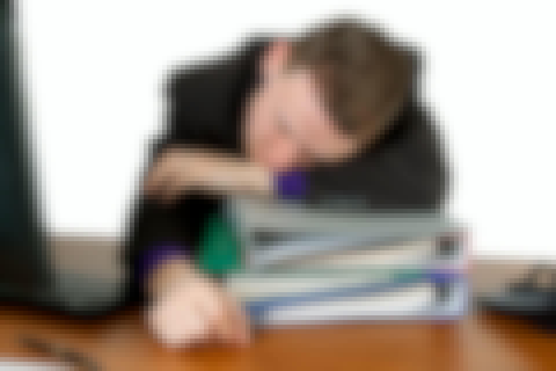 Tired man at work