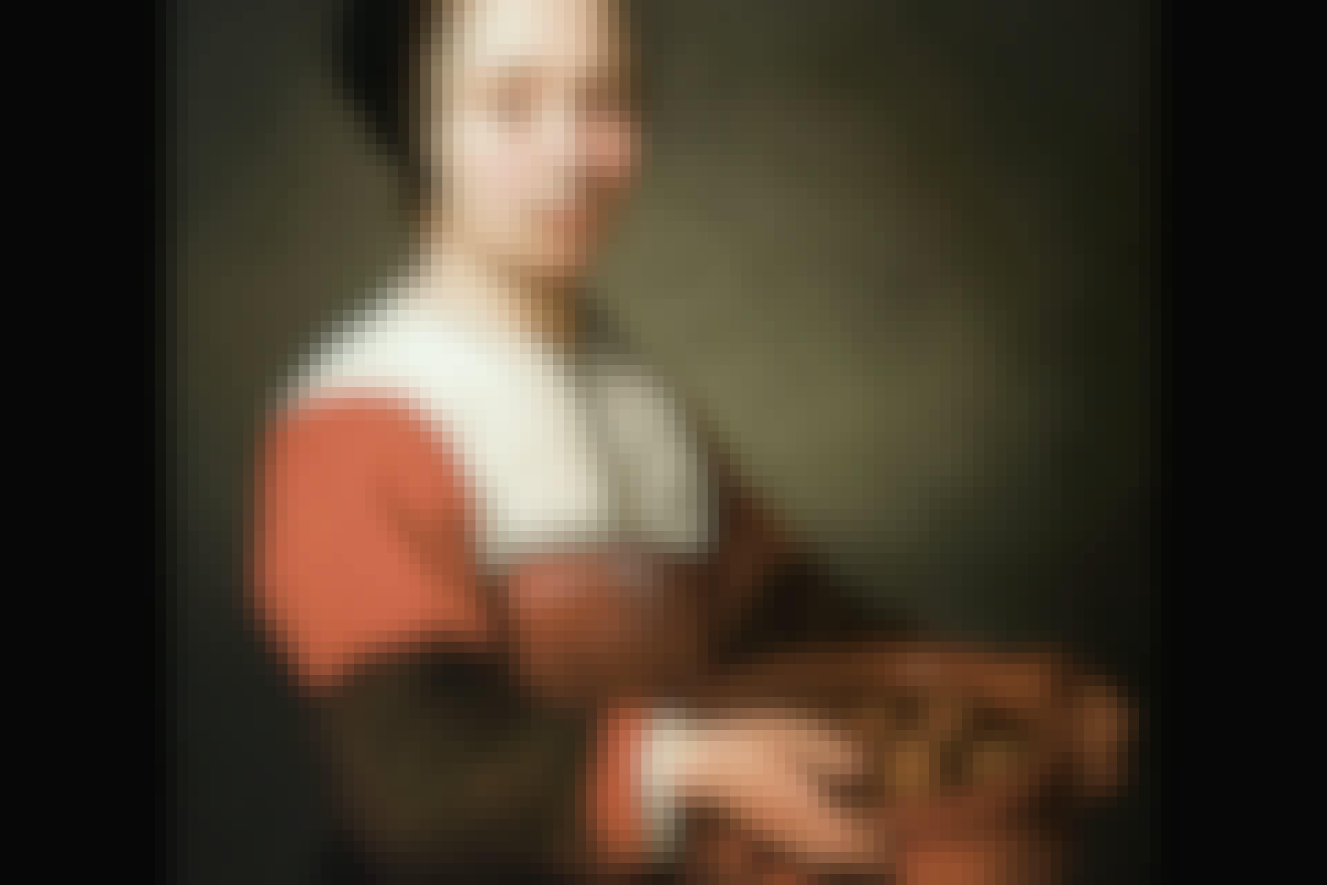 Meid met oliebollen