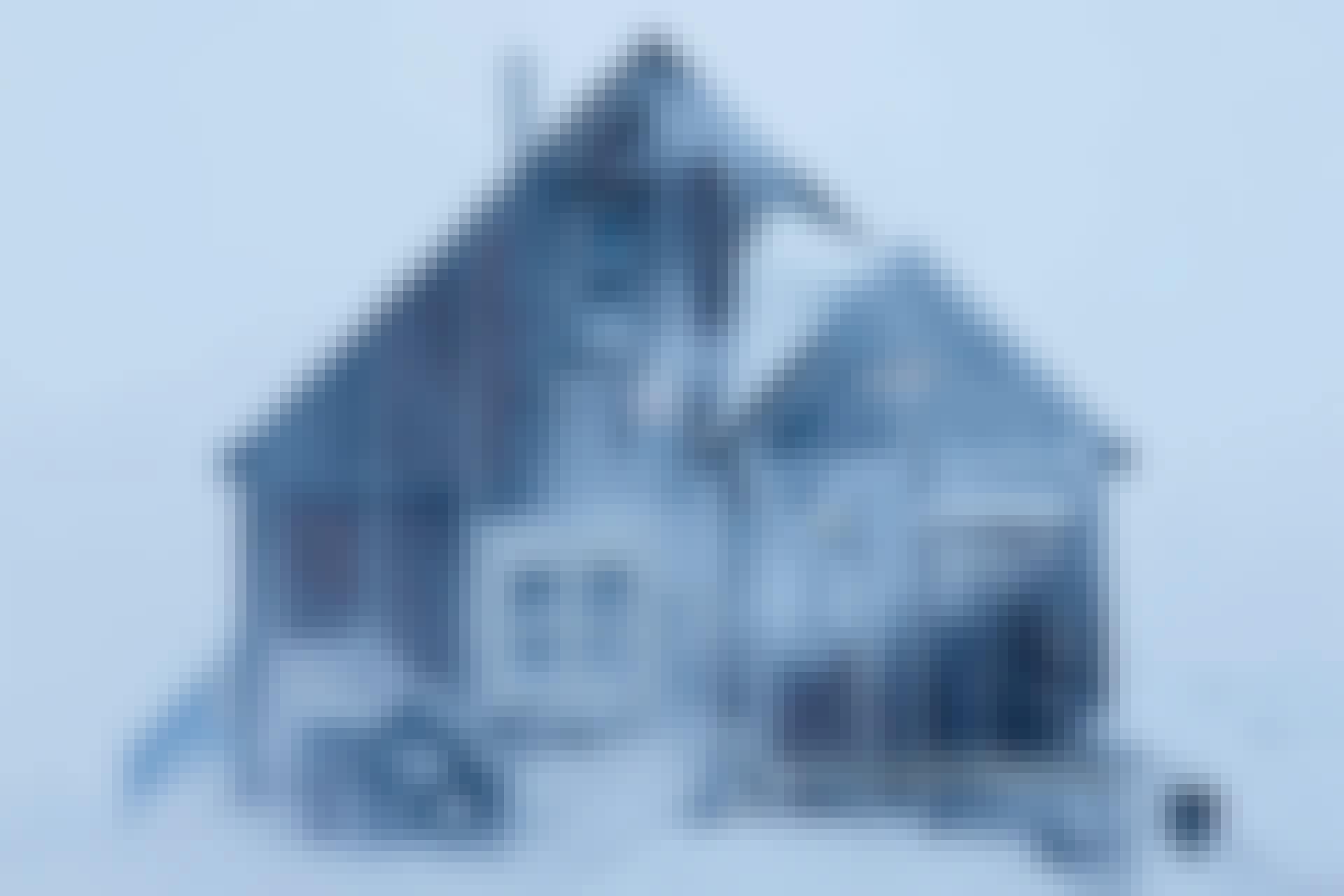 Snowy house in Greenland