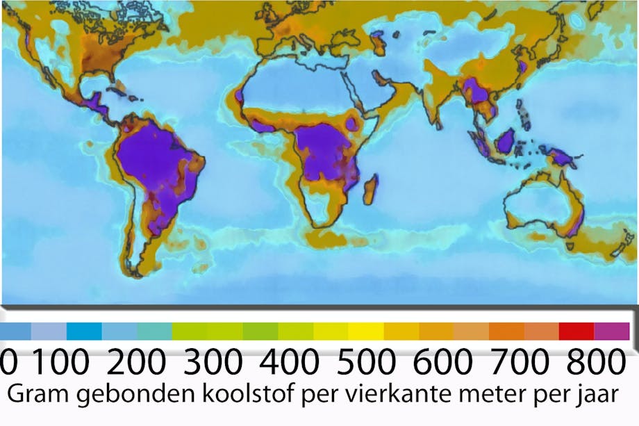 Map of oxygen production Map of oxygen production