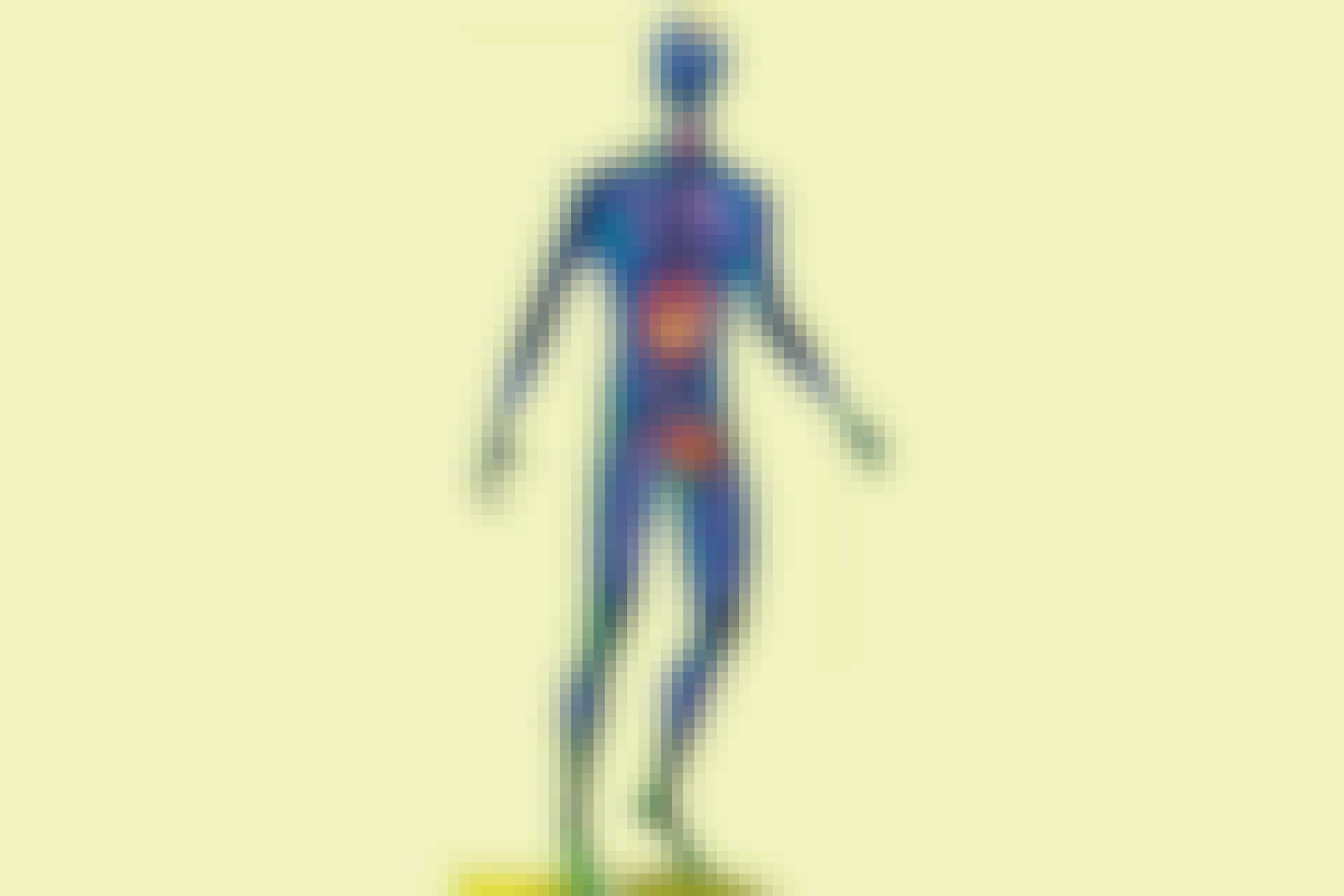 Man with highlighted organs