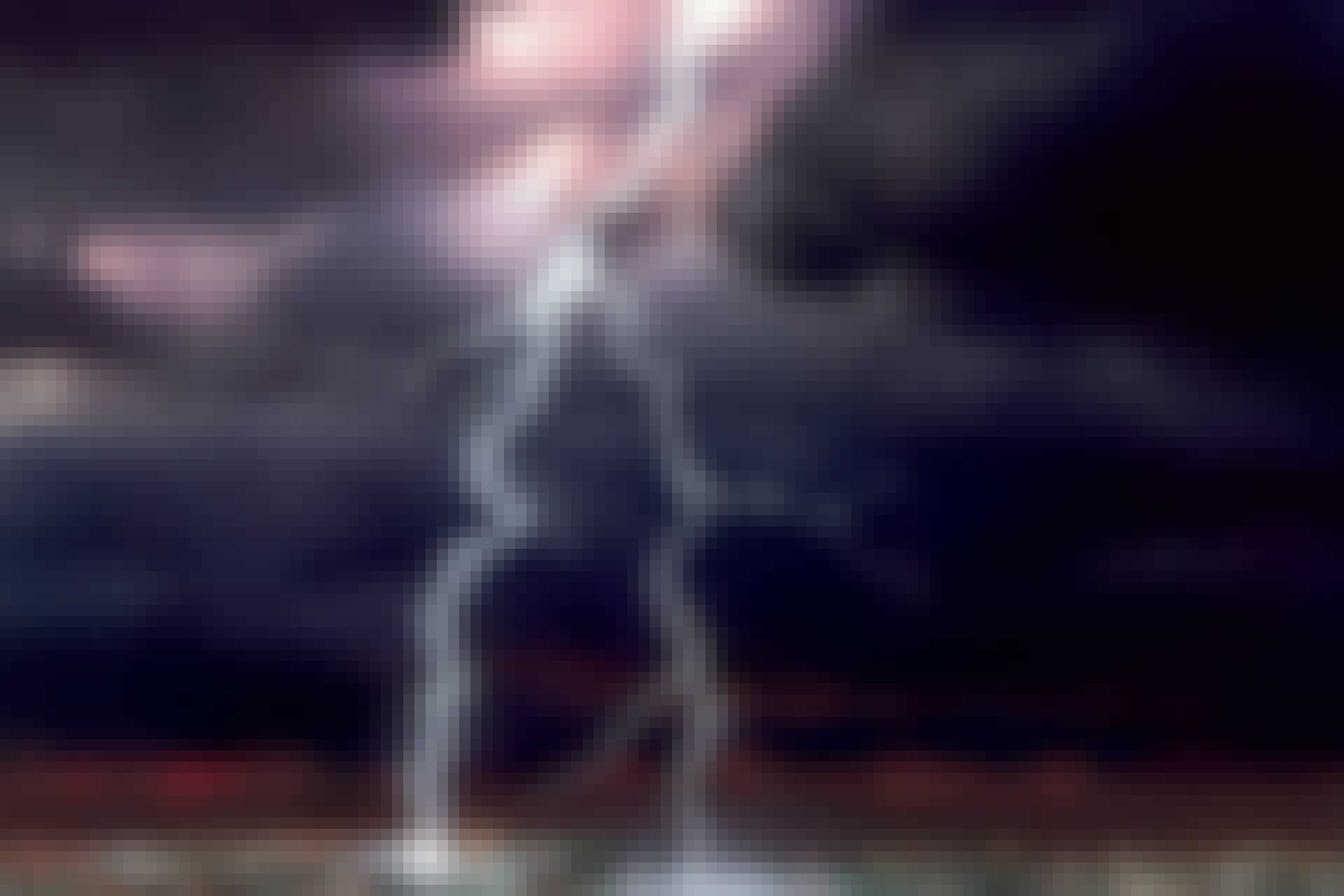 Lightning over city