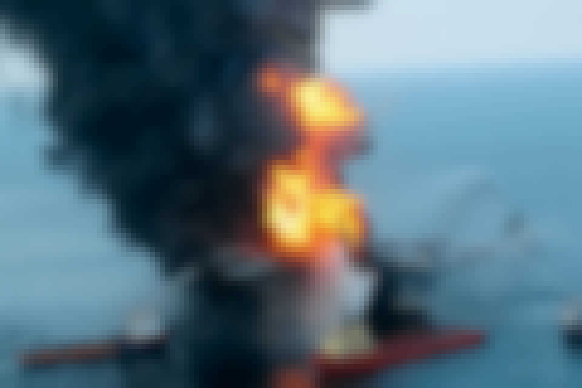 olietanker Deepwater Horizon in flames