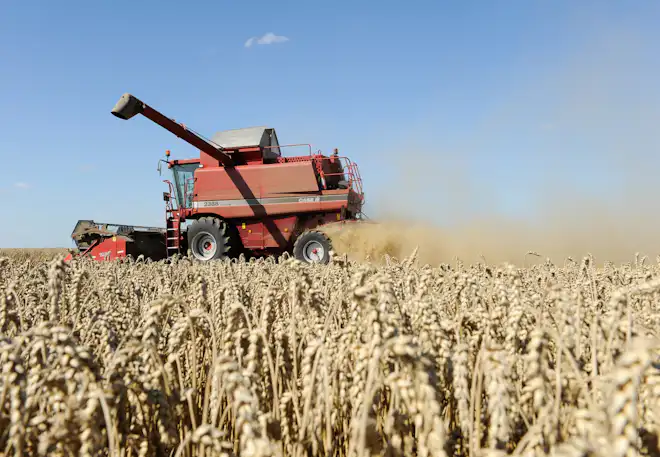 Tractor op graanveld Tractor op graanveld