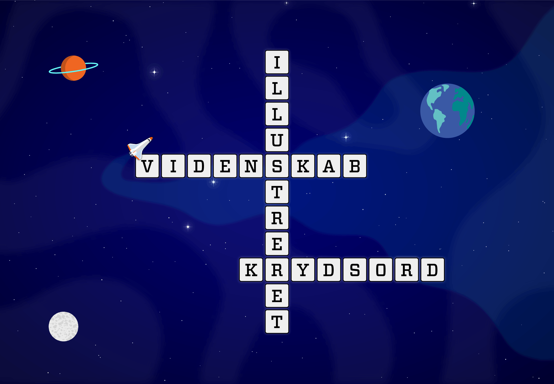 Krydsord 3 og rumstationer Illvid.dk