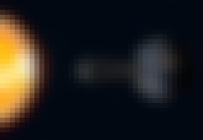 Positie van maan, zon en aarde bij een totale zonsverduistering Positie van maan, zon en aarde bij een totale zonsverduistering