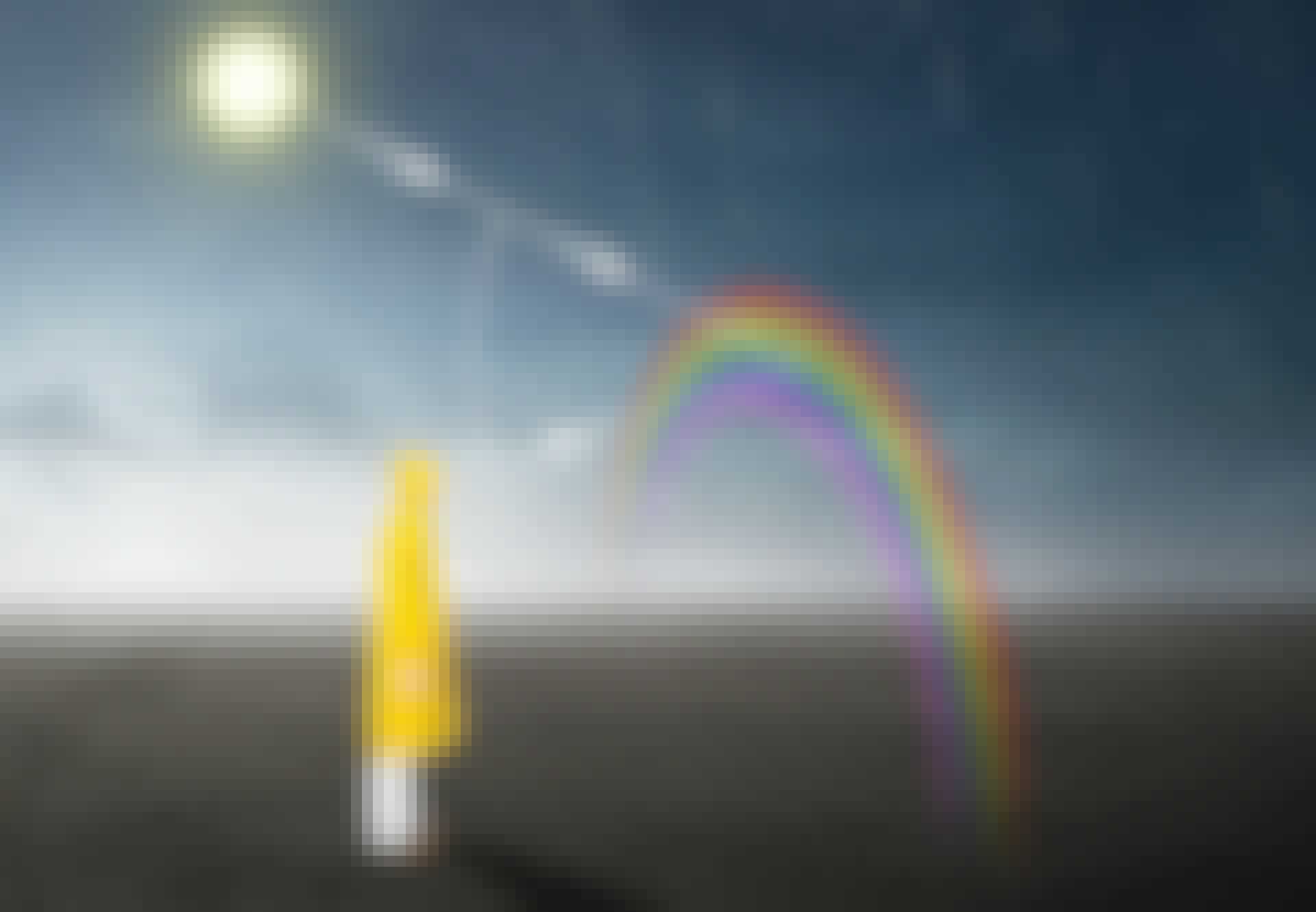 Zo ontstaat een regenboog. Zo ontstaat een regenboog.