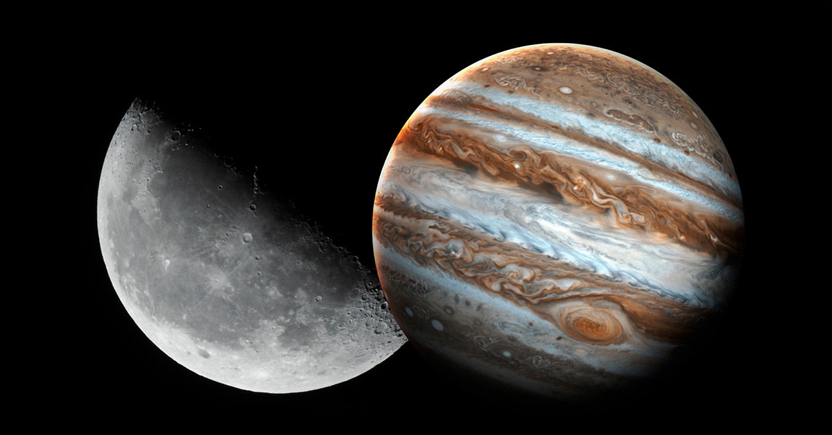 Grijp je kans: Zie Jupiter heel dicht bij de maan staan