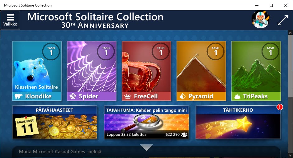 Microsoft Solitaire Collection – Etunurkka