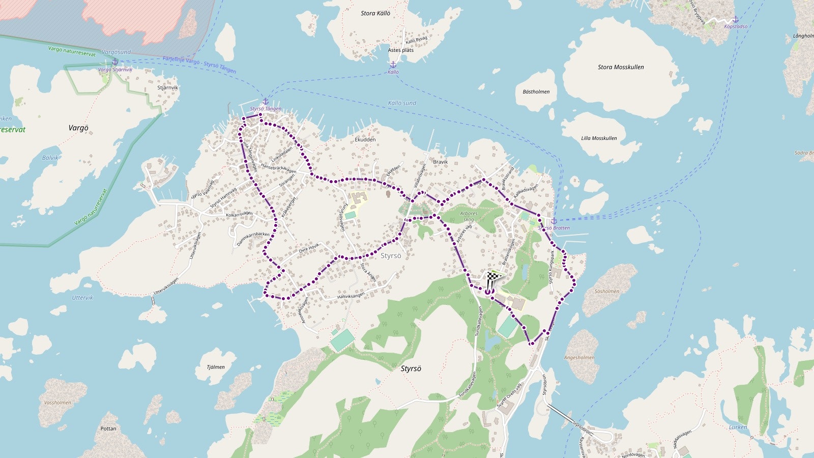 Löprunda 5.55 km lång, Styrsö