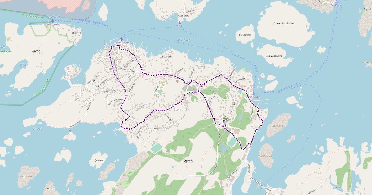 Löprunda 5.55 km lång, Styrsö